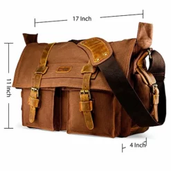 GEARONIC 14" 15" 17" Men's Messenger Bag Laptop Satchel Vintage Shoulder Military Crossbody … (17 -Cole Haan Shop 51QX2Ho46UL