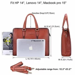 Banuce Vintage Full Grains Italian Leather Briefcase For Women Tote Handbag Attache Case 14 Inch -Cole Haan Shop 51QjUrCLlVL