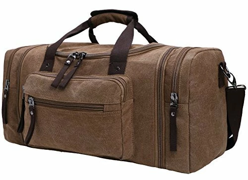 Large Capacity Canvas Unisex Travel Duffel Bag Shoulder Handbag Weekend Bag W/ Strap 1 Large Capacity Canvas Unisex Travel Duffel Bag Shoulder Handbag Weekend Bag W/ Strap