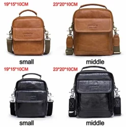 Contacts Mens Genuine Leather Crossbody Single-Shoulder 9" Mini IPad Messenger Tote Bag (Brown) -Cole Haan Shop 51UeqsJrTIL