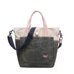 Men's Handbag, Oil Wax Canvas Bag, Simple Waterproof Bag, Casual Retro, Size: 28 34 18cm, Beige