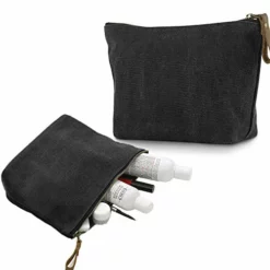 SMRITI Canvas Large Makeup Bag Pouch Purse Handbag Organizer With Zipper (7 Dark Grey(Small+Large)) -Cole Haan Shop 51Y1G55lTCL