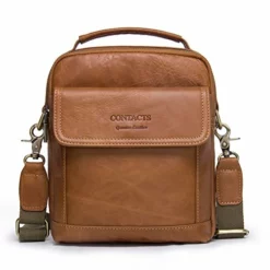 Contacts Mens Genuine Leather Crossbody Single-Shoulder 9" Mini IPad Messenger Tote Bag (Brown) -Cole Haan Shop 51YjVg4U8PL