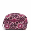 Vera Bradley Women's Cotton Mini Cosmetic Makeup Organizer Bag, Raspberry Medallion, One Size