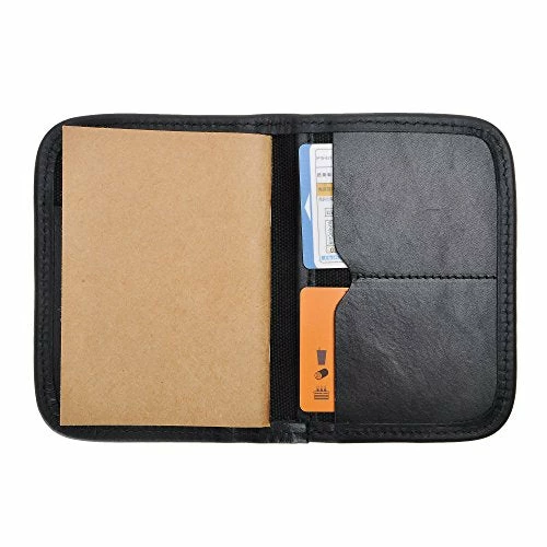 Zlyc Canvas Passport Wallet With Leather Trim (Black) 3 Zlyc Canvas Passport Wallet With Leather Trim (Black) - Image 3