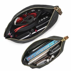 SMRITI Canvas Large Makeup Bag Pouch Purse Handbag Organizer With Zipper (7 Dark Grey(Small+Large)) -Cole Haan Shop 51bAB cbGlL