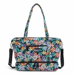 Vera Bradley Signature Cotton Deluxe Tote Travel Bag, Happy Blooms