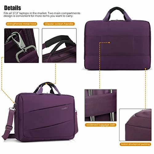 CoolBELL Shoulder Bag 17.3 Inch Laptop Bag Messenger Bag Briefcase Multi-Compartment Handbag For 3 CoolBELL Shoulder Bag 17.3 Inch Laptop Bag Messenger Bag Briefcase Multi-Compartment Handbag For - Image 3