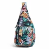 Vera Bradley Women's Cotton Mini Sling Backpack, Happy Blooms, One Size