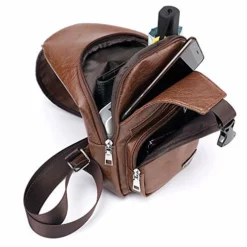 Men Leather Waist Bag Crossbody Shoulder Messenger Zips Outdoors Workout Traveling Casual Cycling Running Hiking Pack -Cole Haan Shop 51dv4tihgIL