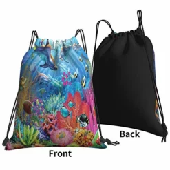 Underwater Ocean Dolphin Fish Coral Reef Summer Drawstring Backpack Sport Gym Bag Sackpack Shoulder Bags For Hiking Yoga Travel Beach -Cole Haan Shop 51eT4nid1JL
