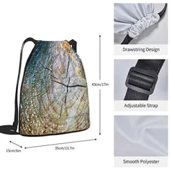 Drawstring Sports Backpack,Double Exposure Of Trees At Woods And Cut Tre,Travel Strap Pack Rucksack Shoulder Bags Gym Sackpack Casual Running Daypack For Men Women Teens 13.7"X17" -Cole Haan Shop 51h yI14D6L