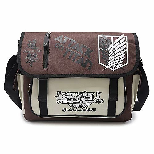 ASLNSONG Japanese Anime Shoulder Bag School Bag Messenger Bag Crossbody Pack (Attack On Titan) 6 ASLNSONG Japanese Anime Shoulder Bag School Bag Messenger Bag Crossbody Pack (Attack On Titan) - Image 6