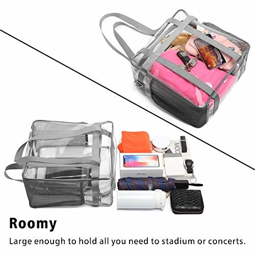 Heavy-duty Clear Bag Stadium Approved, NFL Clear Stadium Tote Crossbody Bag 12X12X6 With Side Pockets Shoulder Strap 4 Heavy-duty Clear Bag Stadium Approved, NFL Clear Stadium Tote Crossbody Bag 12X12X6 With Side Pockets Shoulder Strap - Image 4