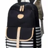 Leaper Thickened Canvas School Backpack Laptop Bag Shoulder Handbag Black1