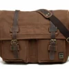 Berchirly Men Outdoor Travel Canvas Messenger Crossbody Bag For 14.7Inch Laptop
