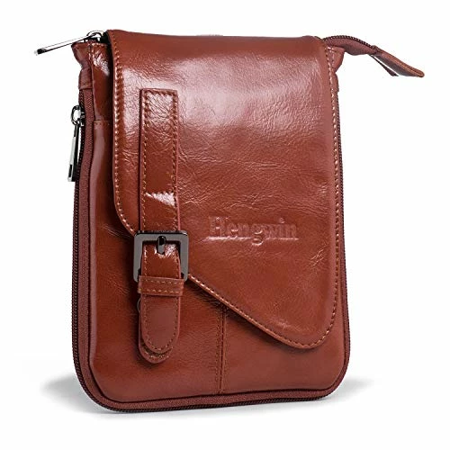 Hengwin Crossbody Shoulder Bag Men Purse Leather Phone Holster IPhone Pouch Case 2 Hengwin Crossbody Shoulder Bag Men Purse Leather Phone Holster IPhone Pouch Case - Image 2