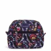 Vera Bradley Women's Lighten Up Medium Cosmetic Makeup Organizer Bag, Foxwood Meadow