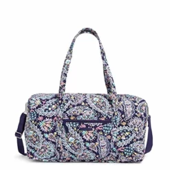 Vera Bradley Women's Cotton Lay Flat Travel Duffle Bag, French Paisley, One Size