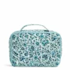 Vera Bradley Women's Signature Cotton Large Blush & Brush Makeup Organizer Case, Cloud Vine