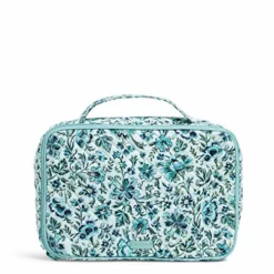 Vera Bradley Women's Signature Cotton Large Blush & Brush Makeup Organizer Case, Cloud Vine