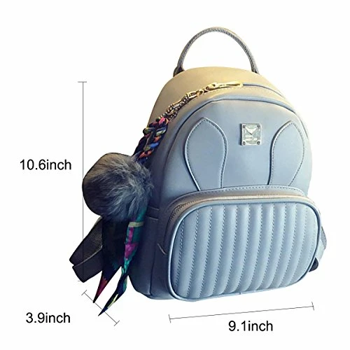 ABage Women's Leather Backpack Purse College School Travel Casual Daypack Handbag, Grey 6 ABage Women's Leather Backpack Purse College School Travel Casual Daypack Handbag, Grey - Image 6