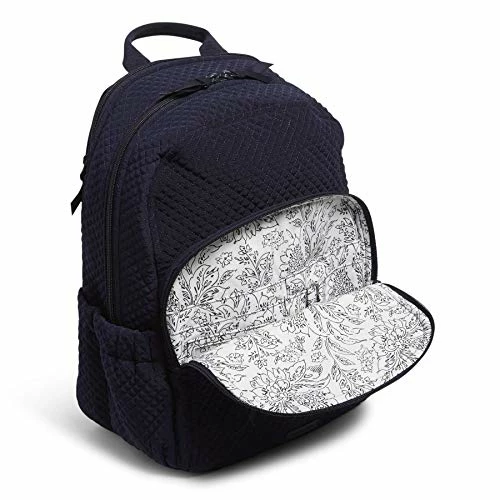 Vera Bradley Women's Microfiber Campus Backpack, Classic Navy, One Size 4 Vera Bradley Women's Microfiber Campus Backpack, Classic Navy, One Size - Image 4
