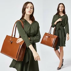 BOSTANTEN Women Leather Briefcase Vintage Shoulder 15.6" Laptop Tote Handbags Brown -Cole Haan Shop 51qR7Ef8VkL
