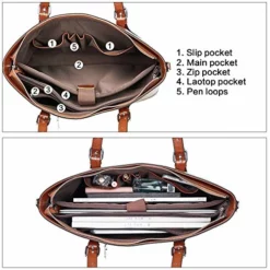 BOSTANTEN Women Leather Laptop Shoulder Handbag Vintage Briefcase 15.6" Computer Work Tote Bag -Cole Haan Shop 51qZr 2BelN4L