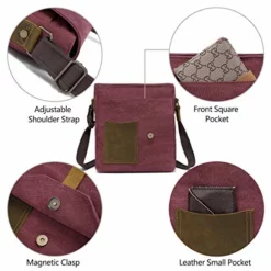 Small Messenger Bag For Women,VASCHY Vintage Canvas Leather Lightweight Crossbody Bag Burgundy -Cole Haan Shop 51qiBNcYu1L