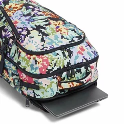 Vera Bradley Recycled Lighten Up Reactive Lay Flat Travel Backpack, Happy Blooms Cross-Stitch -Cole Haan Shop 51ss13eJCsL