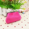 Women Plush Fur Wallet Holder Coin Change Purse Clutch Handbag Girls Card Holder (Color - Rose)