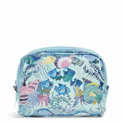 Vera Bradley Beach Cosmetic Makeup Organizer Bag, Paisley Wave Fish
