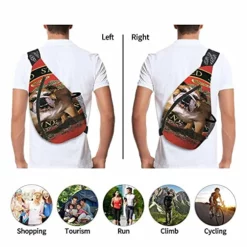 WONDERTIFY Bulldog Travel Hiking Chest Bag Daypack United States Semper Fidelis Crossbody Sling Backpack Casual Shoulder Rucksack Red 9.8X15.3X3.9In -Cole Haan Shop 51vRTM aTFS