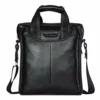 BOSTANTEN Leather Handbag Briefcase Messenger Business Work Bags For Men Black Small