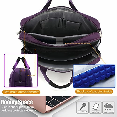 CoolBELL Shoulder Bag 17.3 Inch Laptop Bag Messenger Bag Briefcase Multi-Compartment Handbag For 4 CoolBELL Shoulder Bag 17.3 Inch Laptop Bag Messenger Bag Briefcase Multi-Compartment Handbag For - Image 4