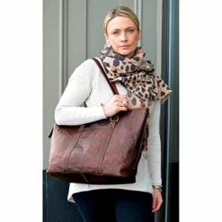 Jack Georges Voyager Shopper Zip Top Tote Bag, Leather Handbag In Brown -Cole Haan Shop 51yk7oA7lsL