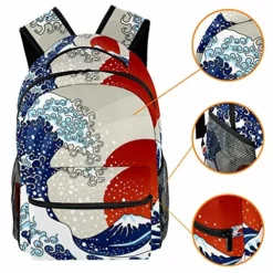 LORVIES Ancient Japanese Wave Illustration Boys Girls Backpacks Camping Daypack School Shoulder Bags 10 LORVIES Ancient Japanese Wave Illustration Boys Girls Backpacks Camping Daypack School Shoulder Bags -Cole Haan Shop 612 rE vqL