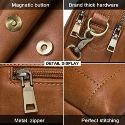 Contacts Mens Genuine Leather Crossbody Single-Shoulder 9" Mini IPad Messenger Tote Bag (Brown) -Cole Haan Shop 61DNrnHgHfL