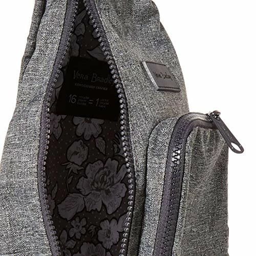 Vera Bradley Women's Recycled Lighten Up Reactive Mini Sling Backpack, Gray Heather, One Size 3 Vera Bradley Women's Recycled Lighten Up Reactive Mini Sling Backpack, Gray Heather, One Size - Image 3