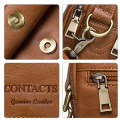 Contacts Mens Genuine Leather Crossbody Single-Shoulder 9" Mini IPad Messenger Tote Bag (Brown) -Cole Haan Shop 61R7BaYET6L