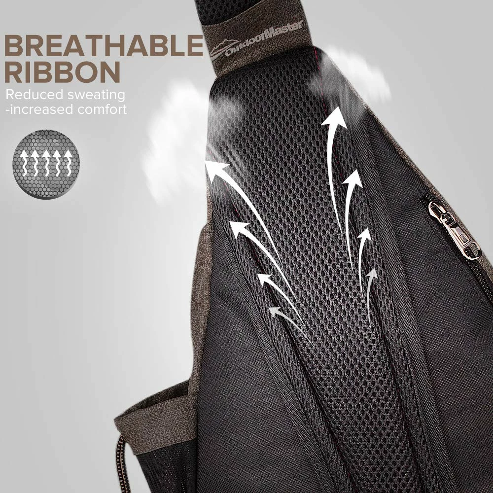 OutdoorMaster Sling Bag - Crossbody Backpack For Women & Men (Mocha Brown) 3 OutdoorMaster Sling Bag - Crossbody Backpack For Women & Men (Mocha Brown) - Image 3