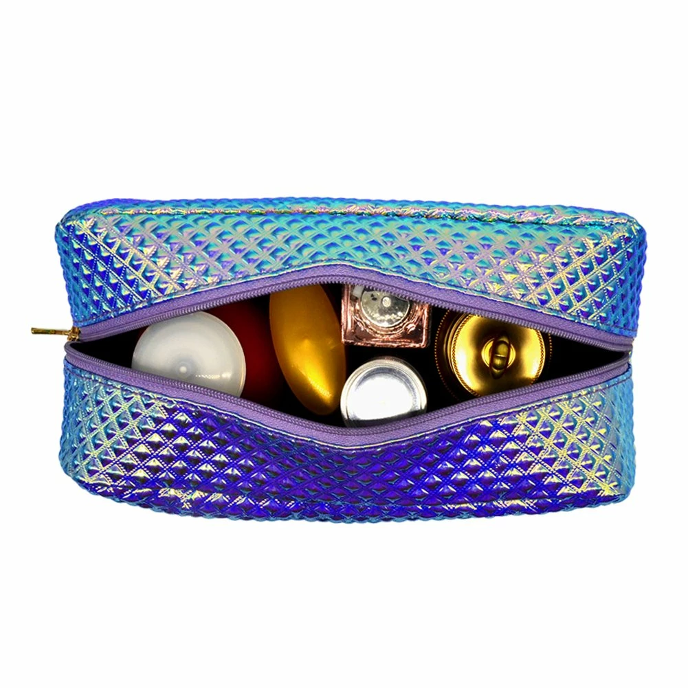 Holographic Cosmetic Bag Makeup Bag Toiletry Travel Bag Handy Large Protable Wash Pouch Waterproof Zipper Handbag Carry Case Organizer Mermaid Makeup Brush Bag(shiny Purple Bag) 4 Holographic Cosmetic Bag Makeup Bag Toiletry Travel Bag Handy Large Protable Wash Pouch Waterproof Zipper Handbag Carry Case Organizer Mermaid Makeup Brush Bag(shiny Purple Bag) - Image 4