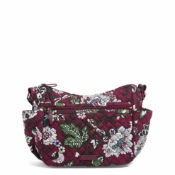 Vera Bradley Women's Signature Cotton On The Go Crossbody Purse, Bordeaux Blooms, One Size -Cole Haan Shop 812niu21gvL