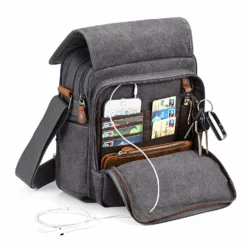 Plambag Canvas Messenger Bag Small Travel School Crossbody Bag Fit IPad Grey -Cole Haan Shop 8146C6A 7TL