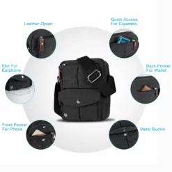 Catmacas Small Vintage Durable Multi-pocket Canvas Shoulder Ipad Messenger Bag Satchel Crossbody Sling Bag Fanny Bag For Men And Women Black 10 Catmacas Small Vintage Durable Multi-pocket Canvas Shoulder Ipad Messenger Bag Satchel Crossbody Sling Bag Fanny Bag For Men And Women Black -Cole Haan Shop 81T8JzNgnML