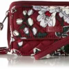 Vera Bradley Women's Signature Cotton RFID All In One Crossbody Wristlet , Bordeaux Blooms, One Size