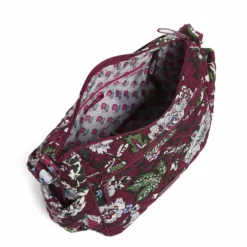 Vera Bradley Women's Signature Cotton On The Go Crossbody Purse, Bordeaux Blooms, One Size -Cole Haan Shop 81cl5sVqplL