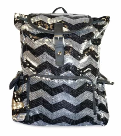 Cole Haan Shop 24 5Star-TD Chevron Backpack Zigzag Print Purse Sequined Book Bag Handbag