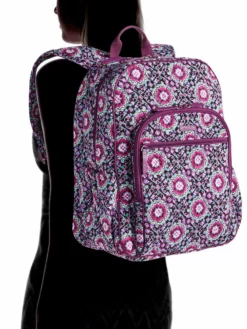 Vera Bradley Campus Tech Backpack, Signature Cotton (Purple/Lilac Medallion, One Size) -Cole Haan Shop 81m7YViIn0L